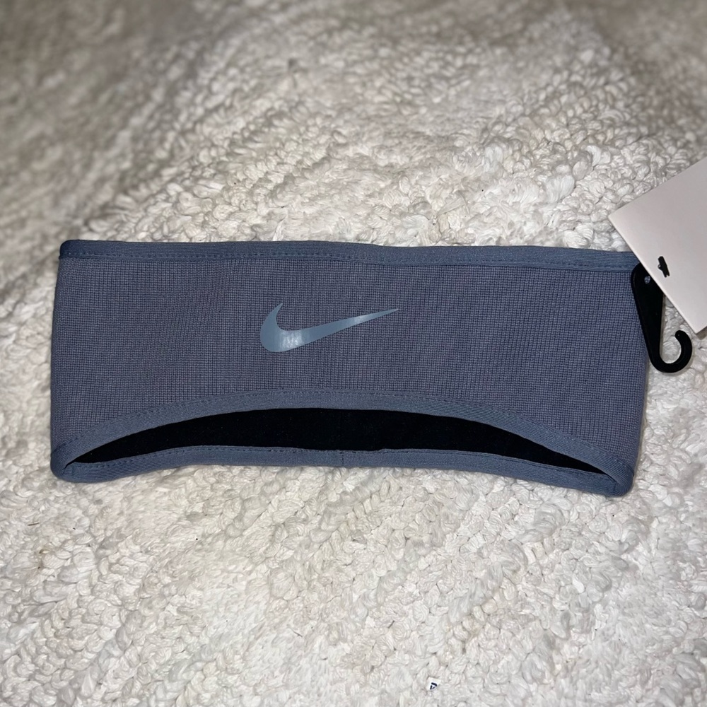 Nike Blue-Gray Reflective Swoosh Fleece-Lined Headband/Winter Headband NWOT